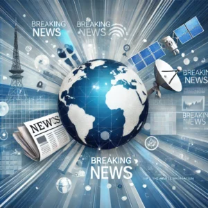 Новини от Novini-News.com: Актуална информация от България и света 2 a header image for an online news article featuring a modern digital theme with a globe in the center surrounded by news symbols like newspapers a