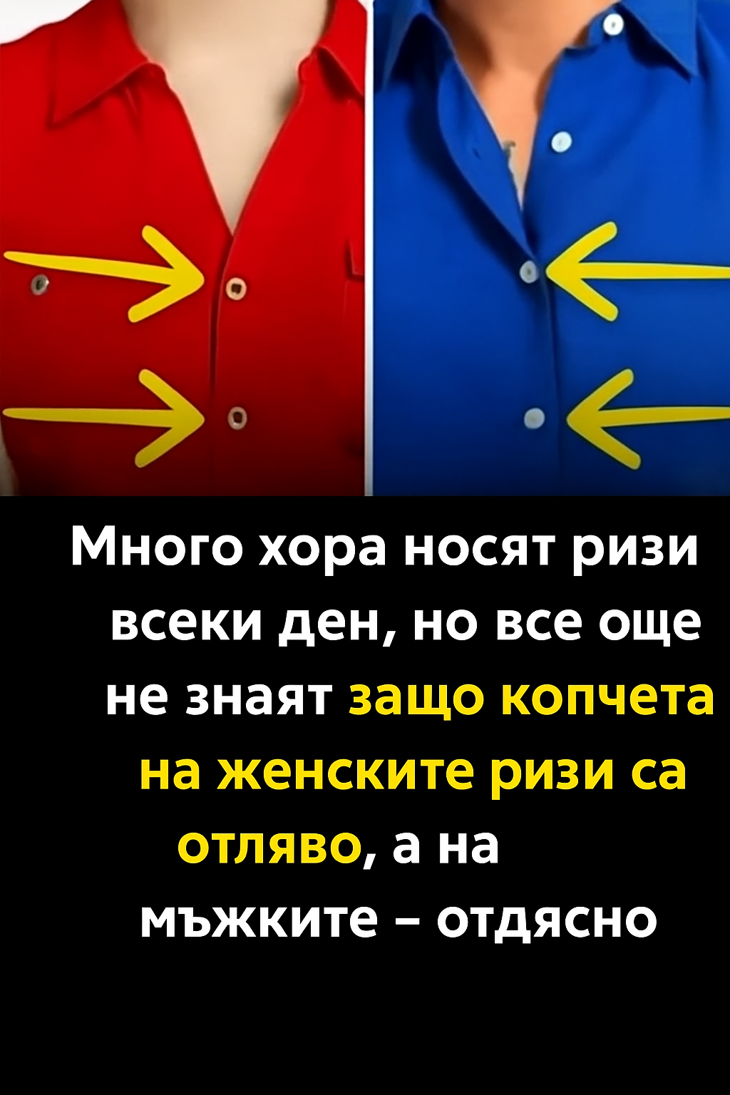Много хора носят ризи всеки ден, но все още не знаят защо копчетата на женските ризи са отляво, а на мъжките – отдясно 3 20251030 1229 razlika v